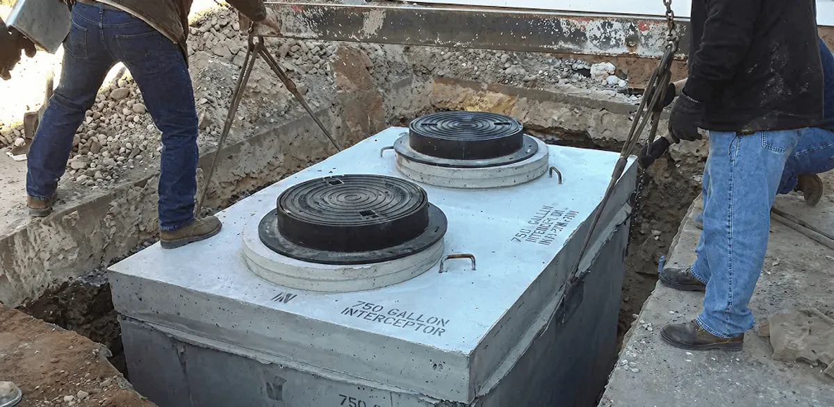 Grease trap installation for a commercial property drainage system in Tempe, AZ