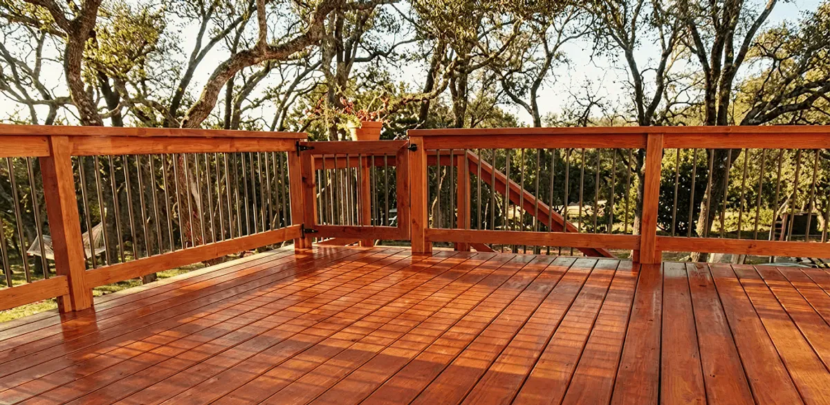 Deck sealing results with a freshly sealed wood deck in Tempe, AZ